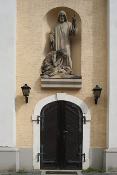 Entrance to St. Mary's Church in Leipzig Stötteritz