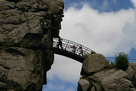 Bridge at the Externsteine in Lippe (North Rhine-Westphalia)