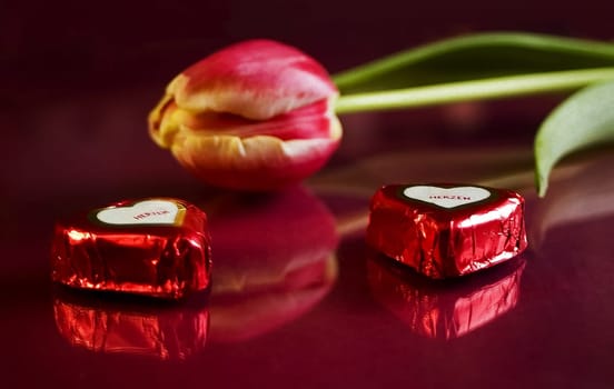 Photographed plexiglass pane on a burgundy background.
