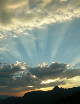 Sunset in the mountains