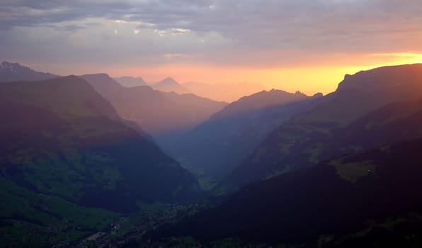 Sunset in the mountains