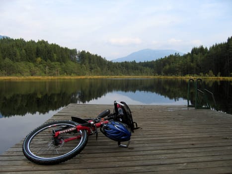 Egelsee with a view of the Mirnock/Carinthia/Austria