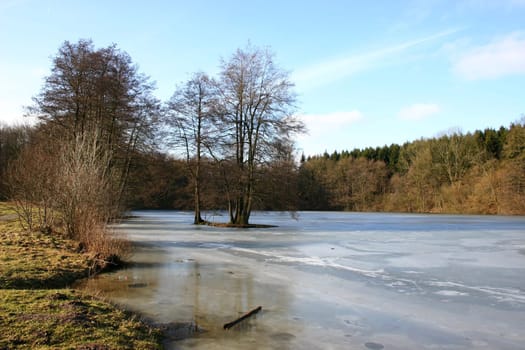 ... our way led past the small lake not far from the rock formation...