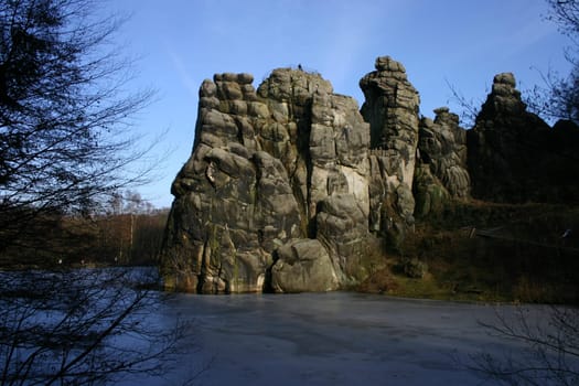 and on it goes around the Externsteine.... with a direct view of the rock formations...
