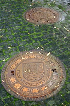 Manhole cover of the city of Königslutter am Elm