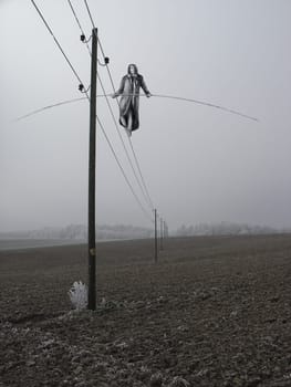 The Wanderer between Worlds is an attempt at a collage of drawing and photography.