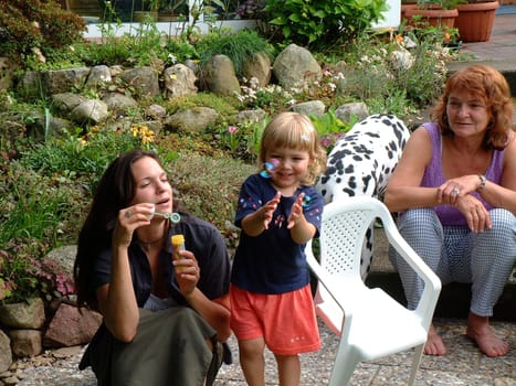 Fun at grandma's in the garden
