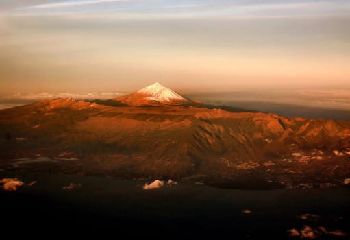 In the morning after sunrise from an altitude of almost 4000 m