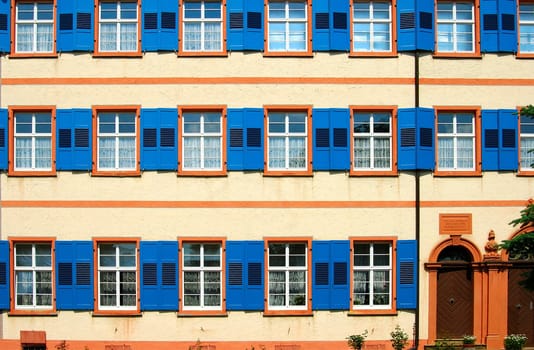 White blue windows Monastery of St. Trudpert in the Münstertal im Breisgau,Black Forest,Germany