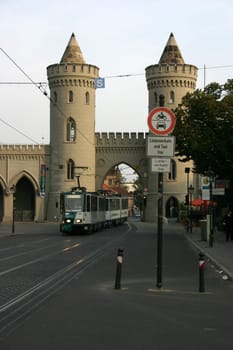 Nauener Tor in Potsdam with tram