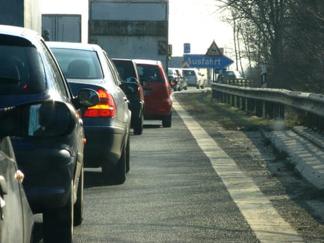 Traffic jam in front of the Elbe tunnel