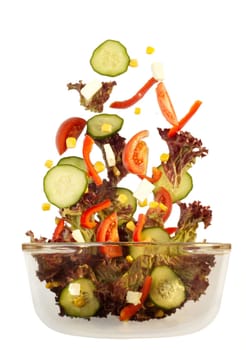 Falling salad with sheep's cheese