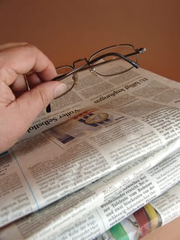 Stack of newspapers