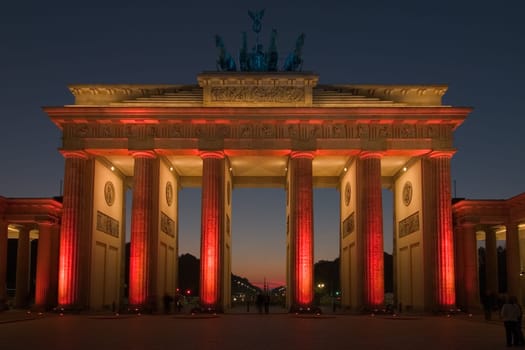 Brandenburg Gate in Red Light 01