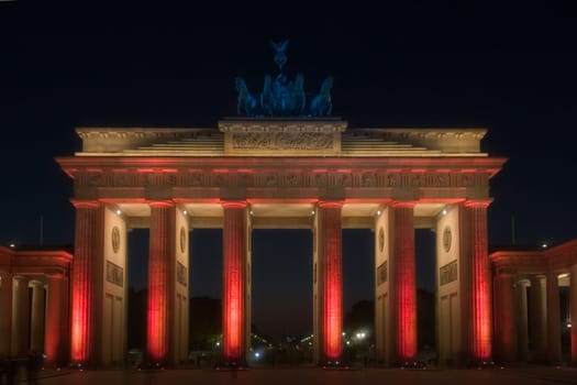 Brandenburg Gate in the Red Light 02