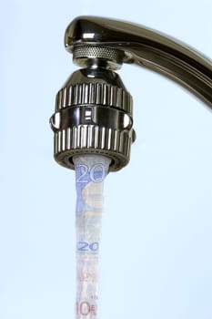 Money faucet faucet from which money flows