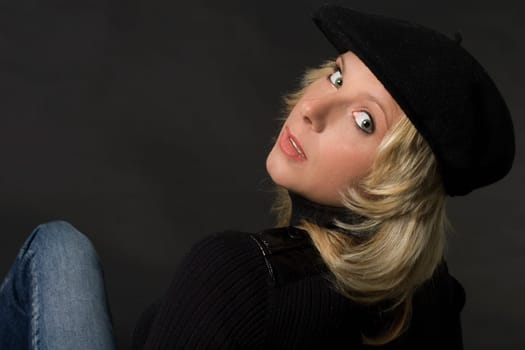 Portrait of woman with hat