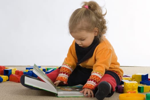 Child playing with building blocks