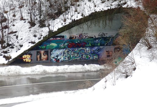 Art in the tunnel mouth