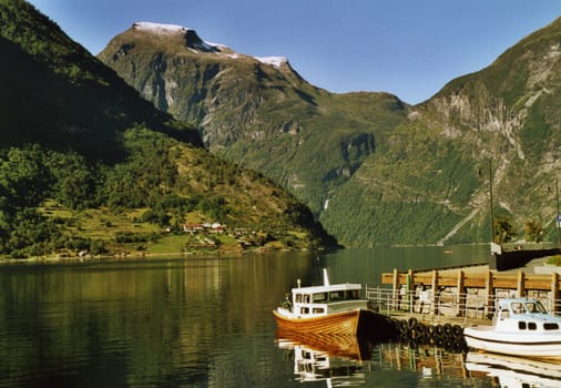 This picture was also taken analogously in Norway. It is the town of Andalsnes where some cruise ships stop in summer.