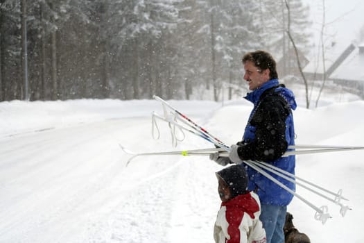On the way to the cross-country ski trail