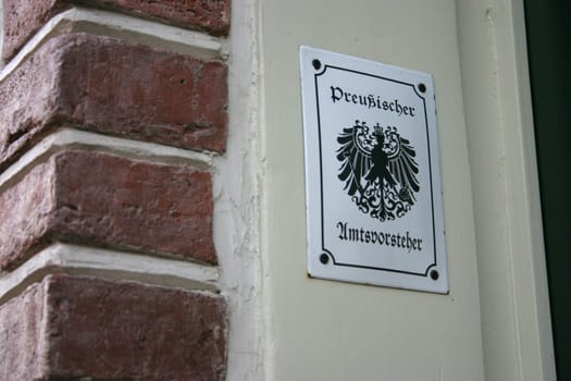 Sign at a house entrance in Potsdam