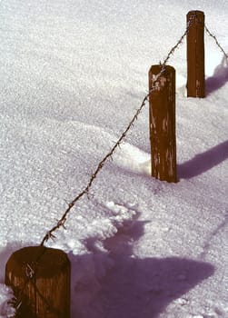 Barbed wire fence