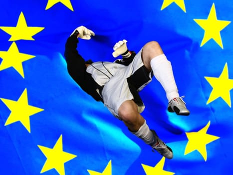In case - in front of the European flag