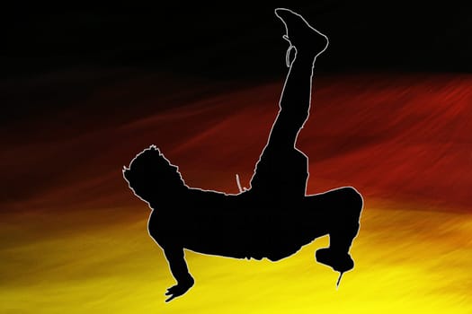 Pulling back in front of the German flag