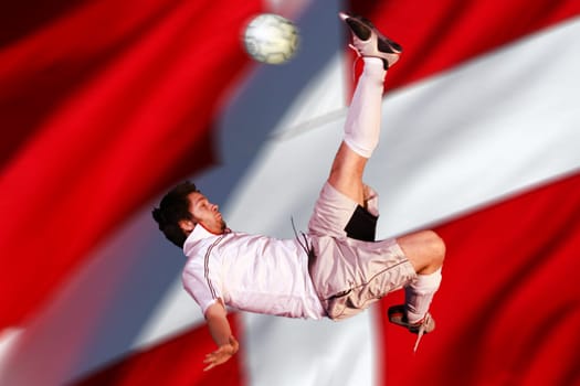 Drop back - in front of flag
