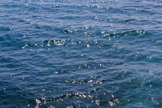 generic boundless sea water surface, only blue water at day time with mild ripple vawes.