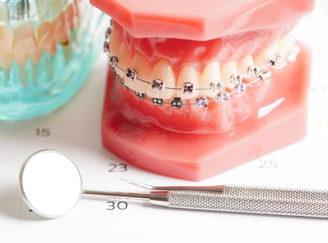 Dental appointment reminder in calendar, healthy teeth, dental health care.