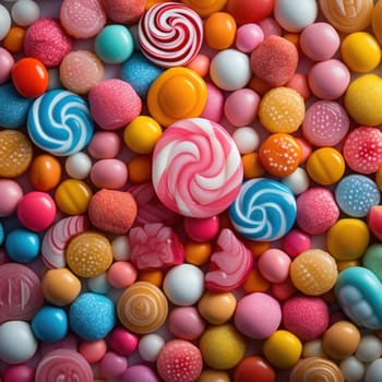 colorful candies texture top view, AI Generated