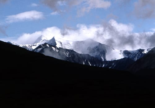 The Alaska Range photographed just before a downpour during a hike through Denali National Park.