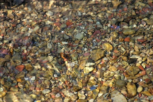 Pebbles in a crystal clear stream