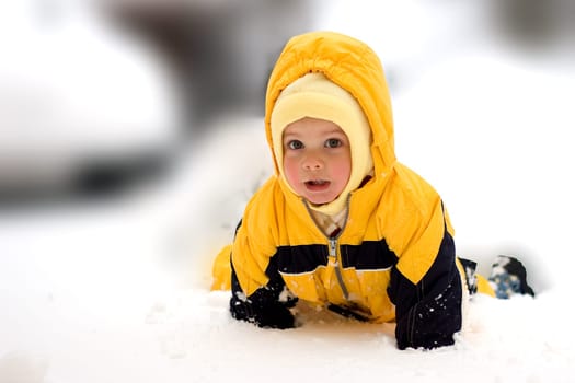 Toddler in the snow
