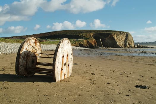 Sandy beach in Brittany,France.