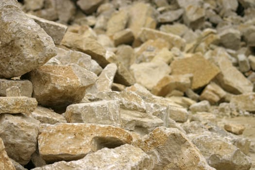 Pile of stones in a quarry