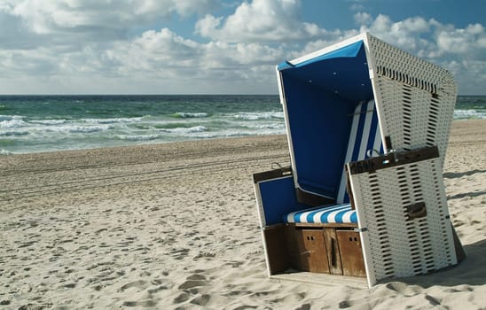Beach chair on the island of Sylt,Germany.