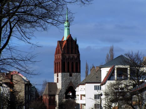 Church tower at Mirbachplatz