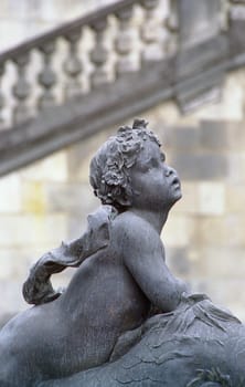 ... at the fountain in front of the Angel of Peace in Munich