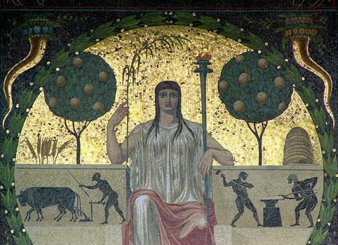 ... Eastern mosaic painting based on an ancient model on the Munich Angel of Peace