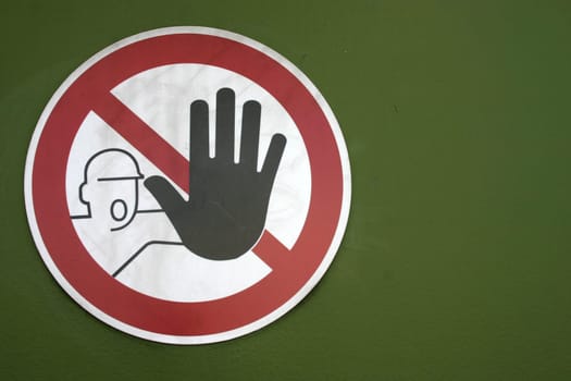Sign on a wind turbine
