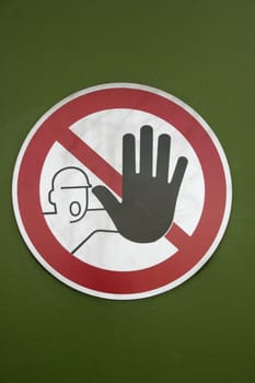 Sign on a wind turbine