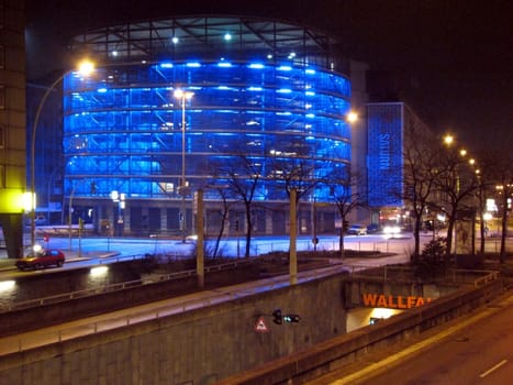 Saturn car park at night