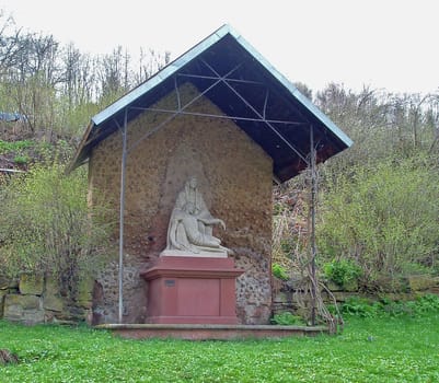 Wayside shrine at the Amorsbrunn Chapel. Amorbach Odenwald,Unterfranken