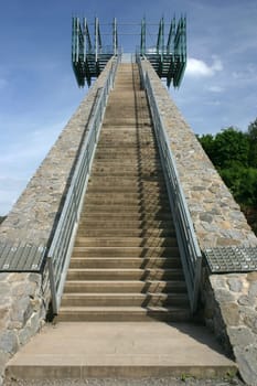Ascent to the so-called millennium view in Steinbergen (Lower Saxony)