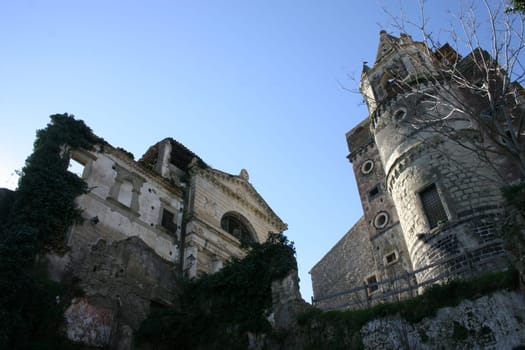 Historic buildings in a small village in Sicily