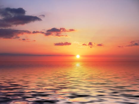 At sea