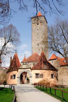 Castle gate in Rothenburg ob der Tauber